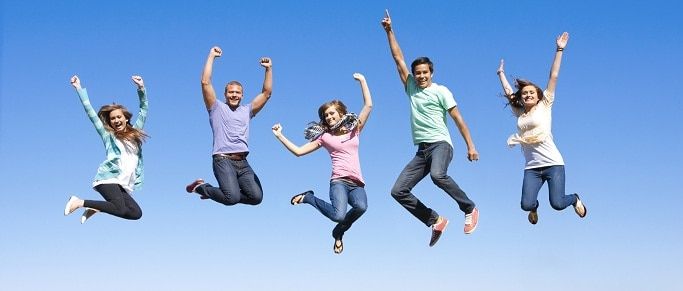 5 Humans Jumping To Show Their Happiness